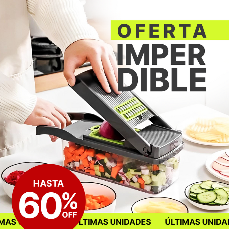 Dicer 16 en 1 - 16 funciones para cortar, rebanar y organizar tu cocina