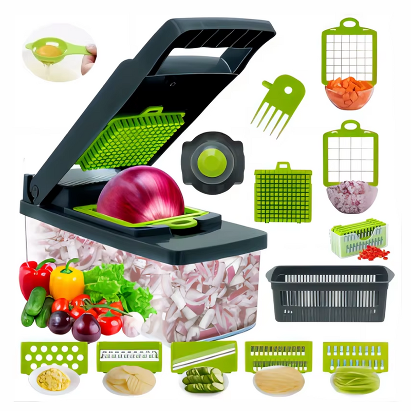 Dicer 16 en 1 - 16 funciones para cortar, rebanar y organizar tu cocina