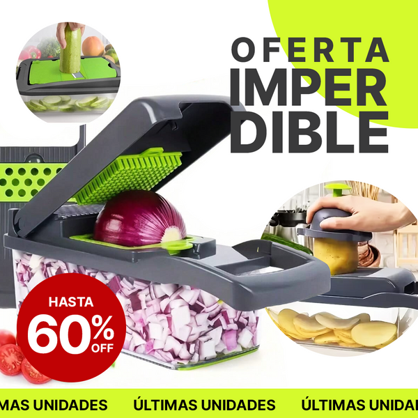 Dicer 16 en 1 - 16 funciones para cortar, rebanar y organizar tu cocina