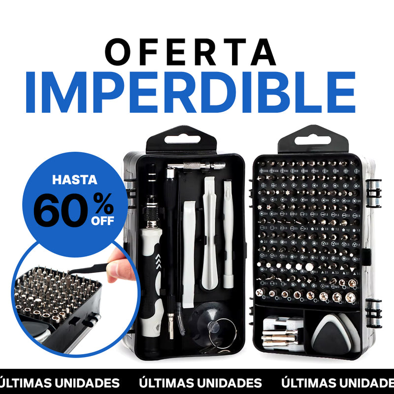 Juego de destornilladores multifunción 115 en 1