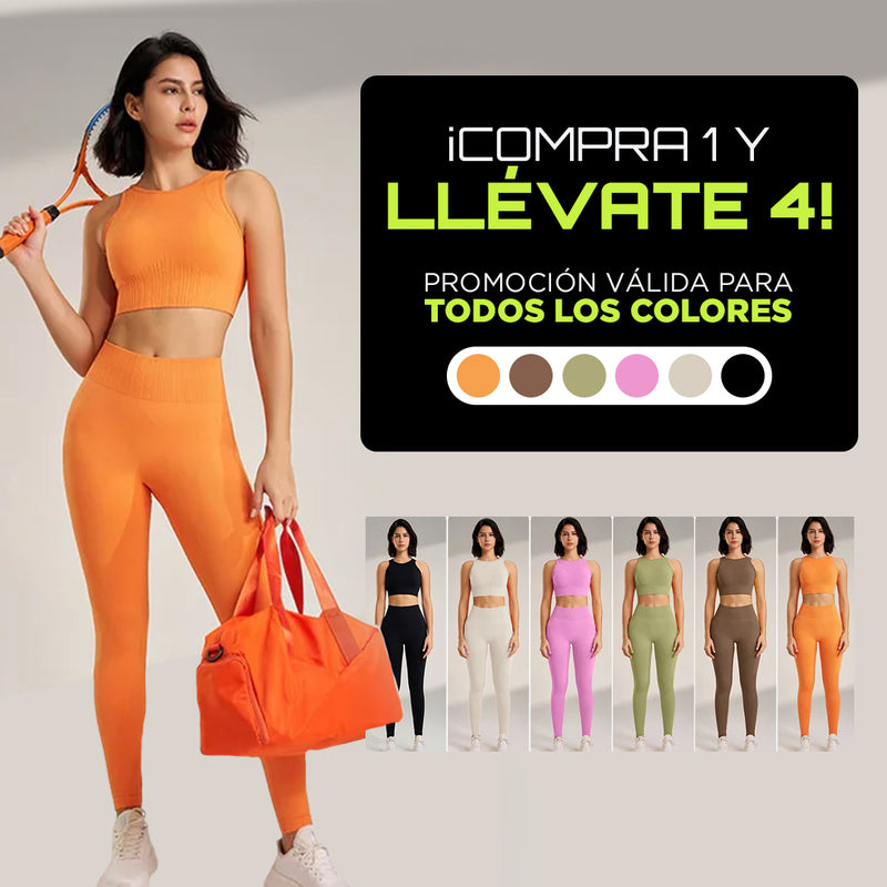Conjunto de Top y Leggings Fitness - Compra 1 y Llévate 4